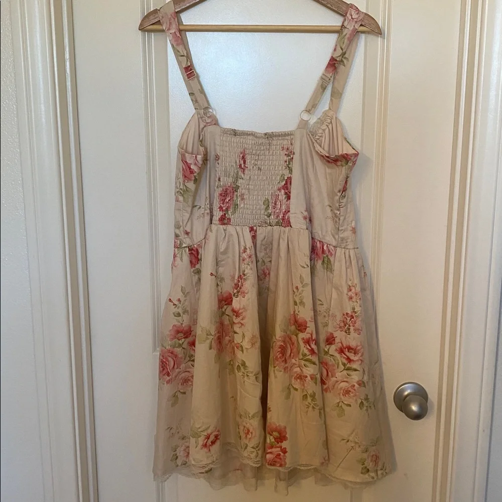 Wild Fable Floral Lace-Trimmed mini dress with corset top and wide band straps - Picture 5 of 12